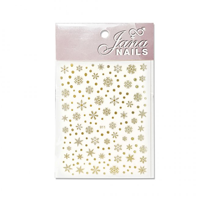 Nail stickers Snowflakes Gold