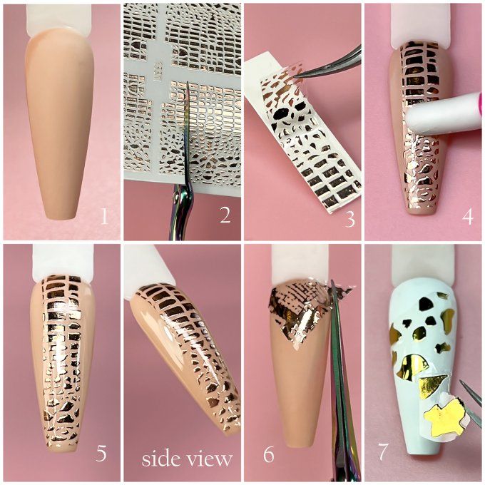 NAIL STICKERS -ANIMAL PRINT N°6 GOLD